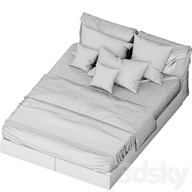 Flexform – Newbridge soft bed 3DSMax File - thumbnail 3