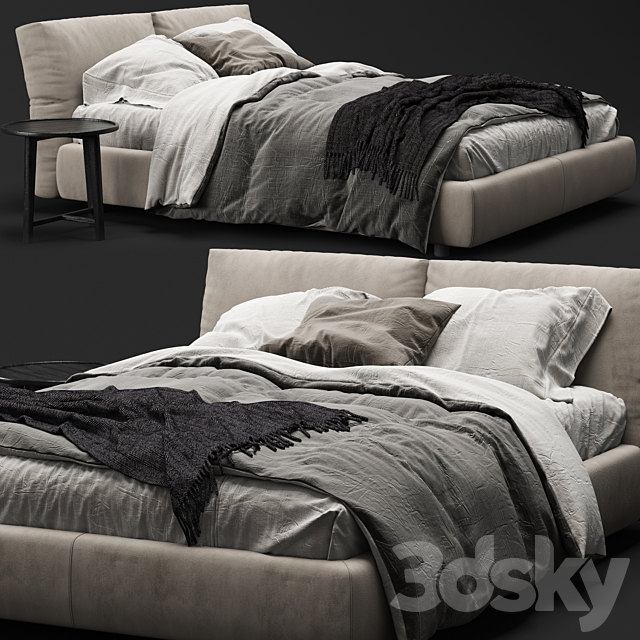 Flexform Newbridge Soft Bed 3DSMax File - thumbnail 1