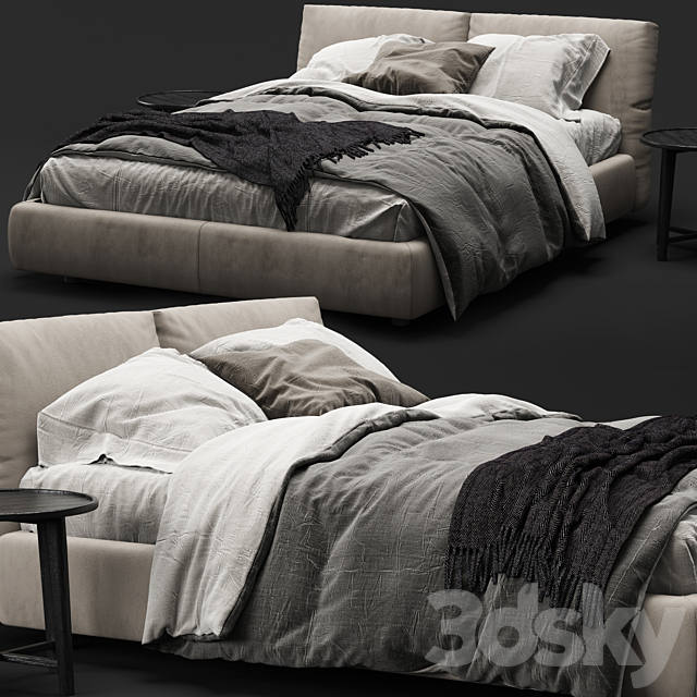 Flexform Newbridge Soft Bed 3DSMax File - thumbnail 2