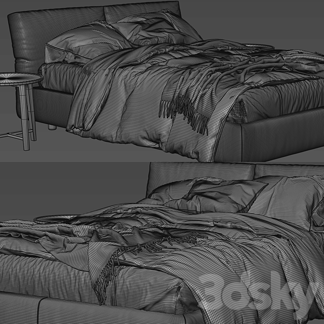 Flexform Newbridge Soft Bed 3DSMax File - thumbnail 4