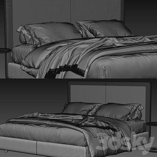 Flexform Oltre Bed 3DS Max Model - thumbnail 4