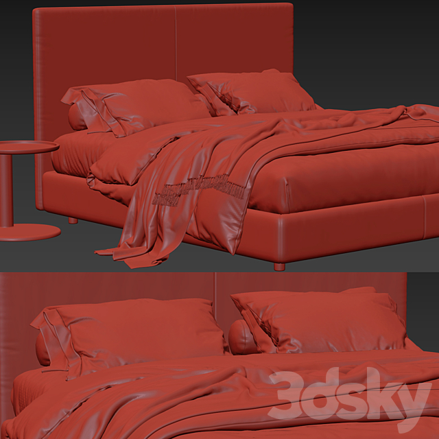 Flexform Oltre Bed 3DS Max Model - thumbnail 5