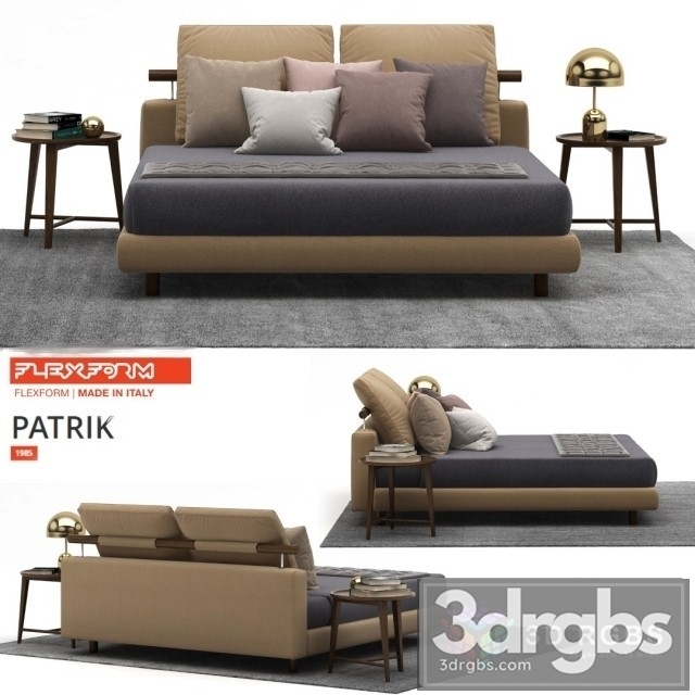 Flexform Patrik Bed 3dsmax Download - thumbnail 1