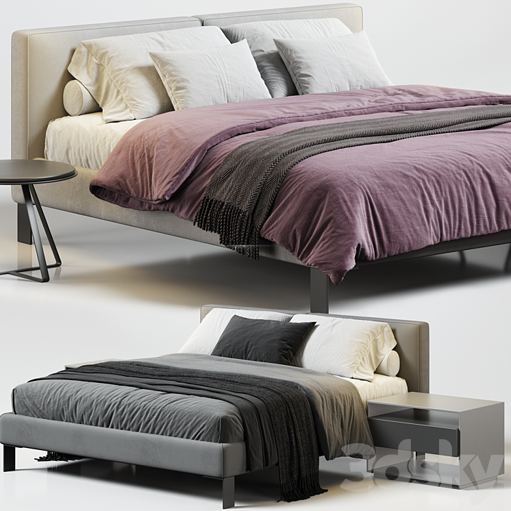 Flexteam Slim Bed 3DS Max Model - thumbnail 1