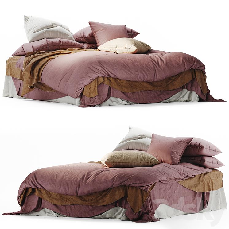 Flocca linen bedding 3DS Max Model - thumbnail 1