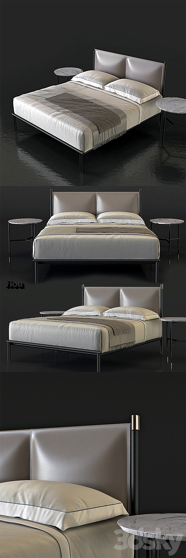 FLOU Iko bed 3DSMax File - thumbnail 1