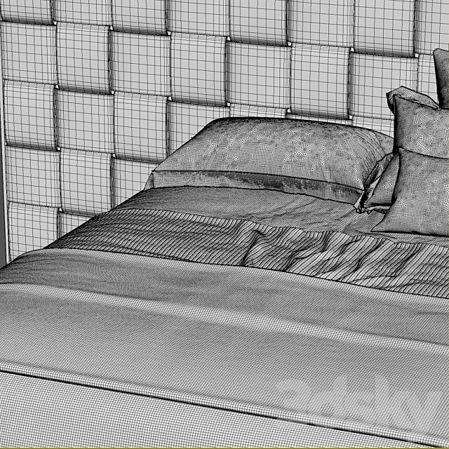 Flou jaipur bed 3DS Max Model - thumbnail 5