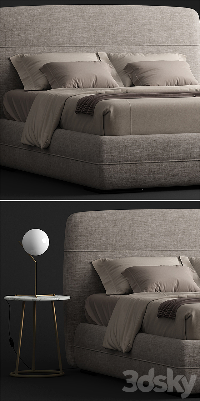 Flou MANDARINE bed 3DSMax File - thumbnail 2