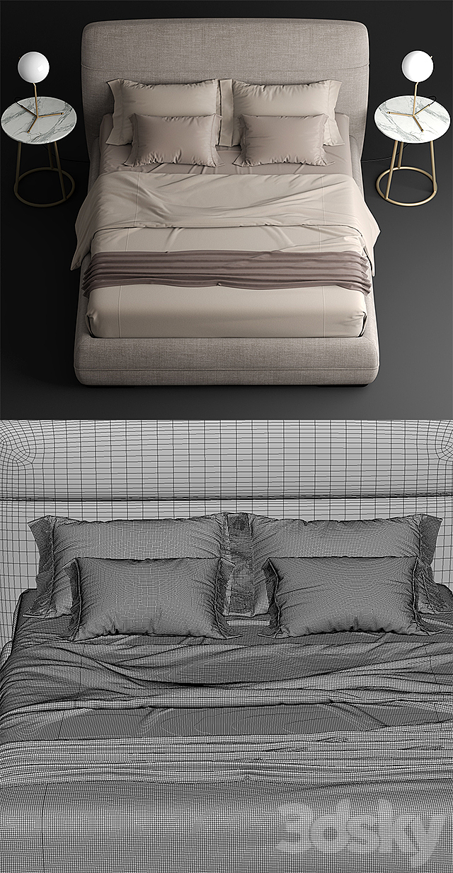 Flou MANDARINE bed 3DSMax File - thumbnail 3