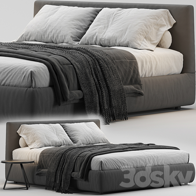 Flou Merkurio Bed 3DS Max Model - thumbnail 2