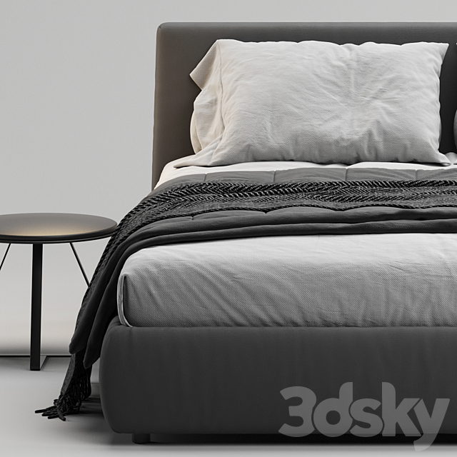 Flou Merkurio Bed 3DS Max Model - thumbnail 3