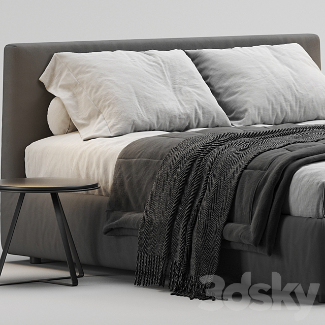 Flou Merkurio Bed 3DS Max Model - thumbnail 4