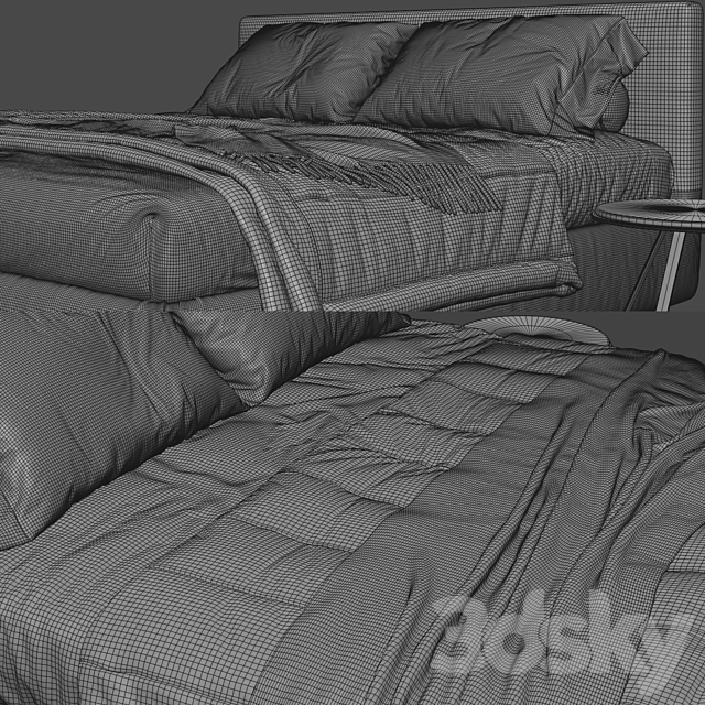 Flou Merkurio Bed 3DS Max Model - thumbnail 5