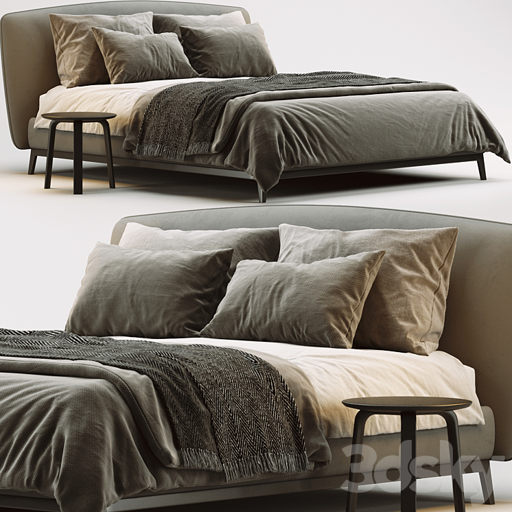 Flou olivier bed 3DS Max Model - thumbnail 1