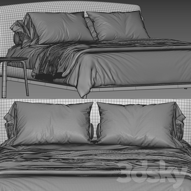 Flou olivier bed 3DSMax File - thumbnail 4