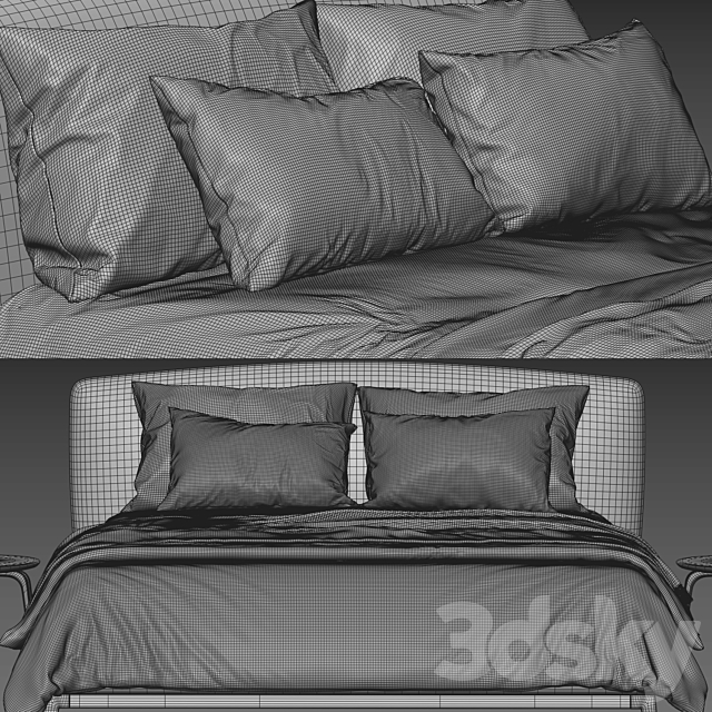 Flou olivier bed 3DSMax File - thumbnail 4