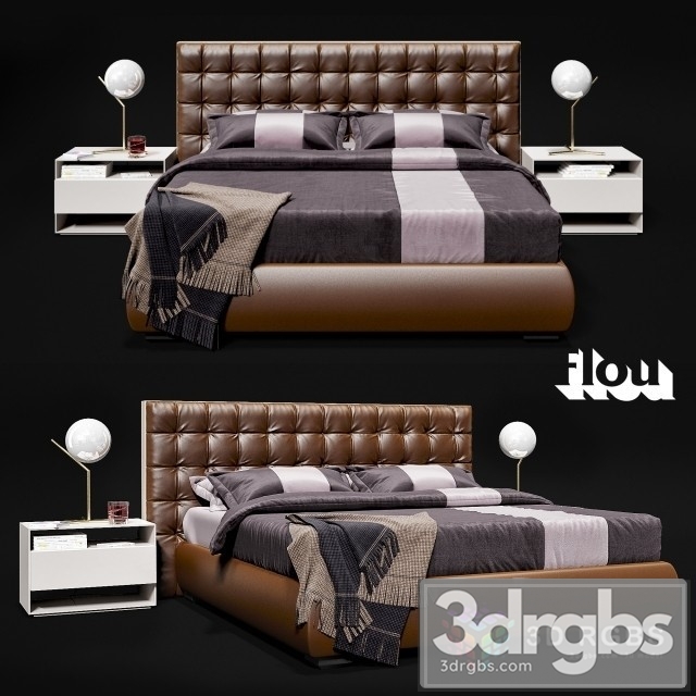 Flou Sanya Bed 3dsmax Download - thumbnail 1