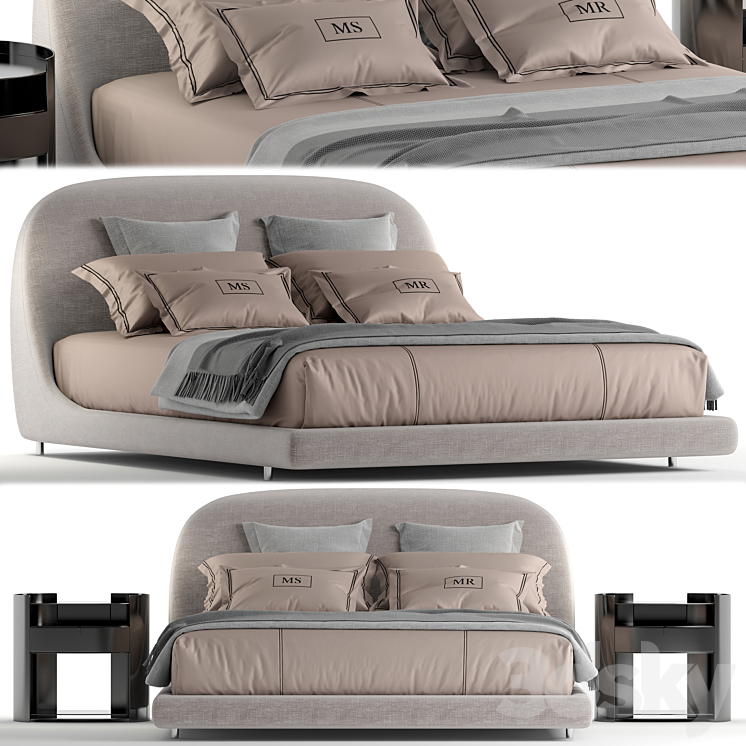 Flou taormina bed 3DS Max Model - thumbnail 1