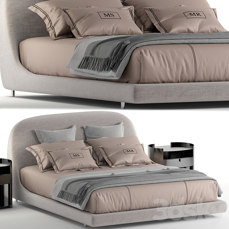 Flou taormina bed 3DS Max Model - thumbnail 2