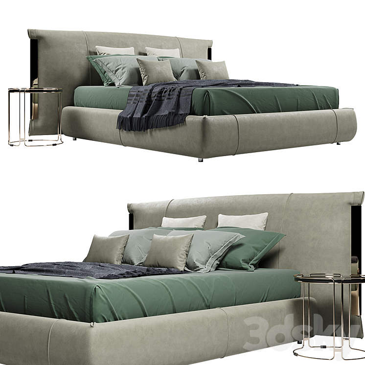 Flou_Amal Double Bed _V1 3DS Max Model - thumbnail 1