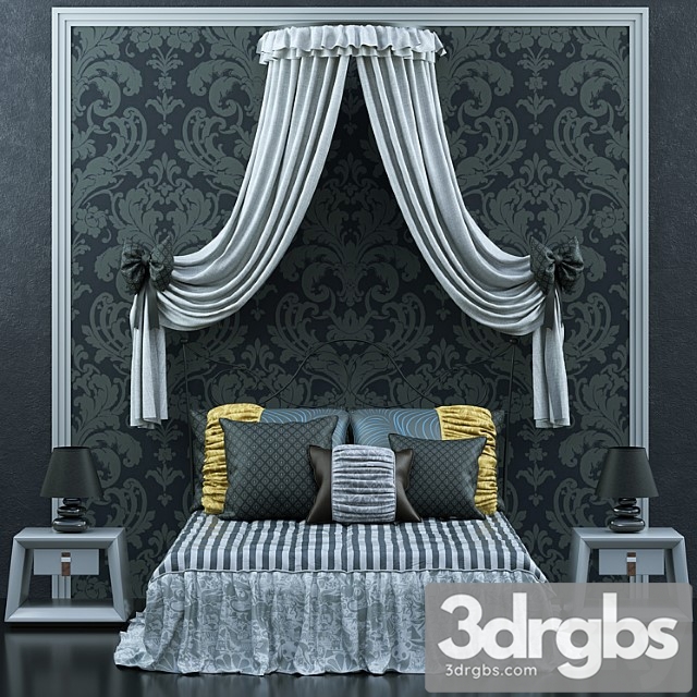 Four-poster bed 2 3dsmax Download - thumbnail 1