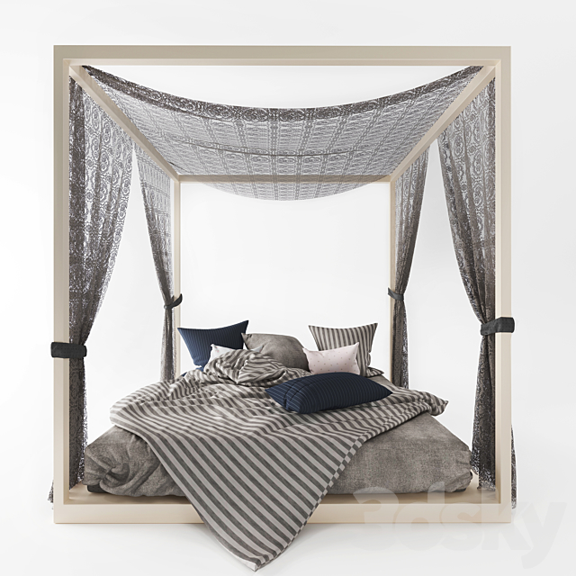 four-poster bed 3DSMax File - thumbnail 1