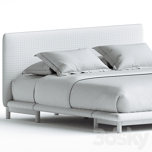 FRAME BED De La Espada Design Neri Hu 3ds Max - thumbnail 3