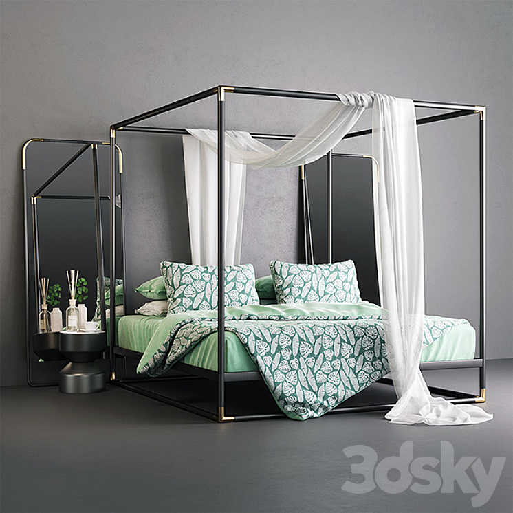 Frame Canopy Bed 3DS Max Model - thumbnail 1