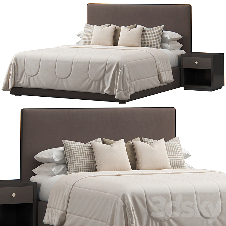 Frame Headboard Bed 3DS Max Model - thumbnail 1