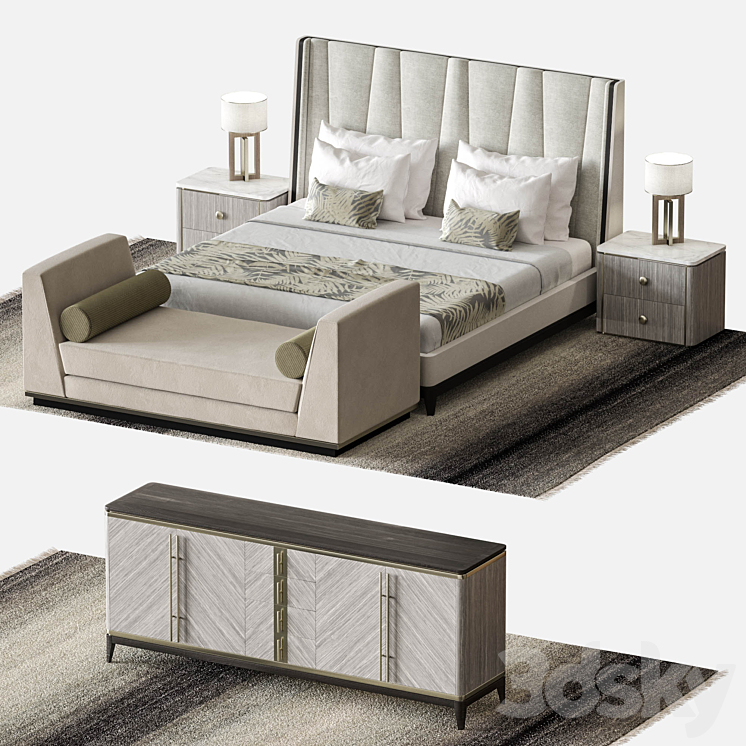 Frato nantes bed 3DS Max Model - thumbnail 1