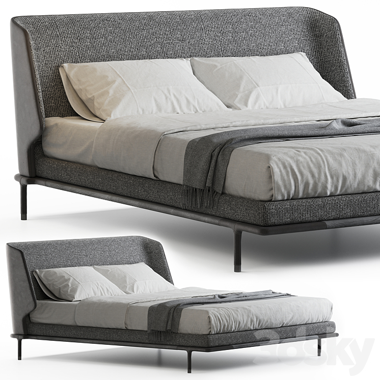 Frigerio Salotti Alfred Bed 3DS Max Model - thumbnail 1