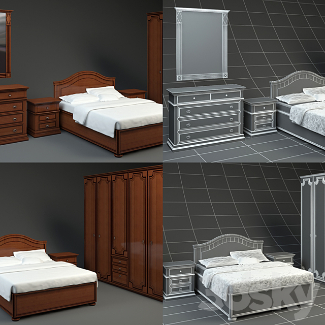 furniture for bedrooms from FRATELLI ROSSETTO 3DS Max Model - thumbnail 1