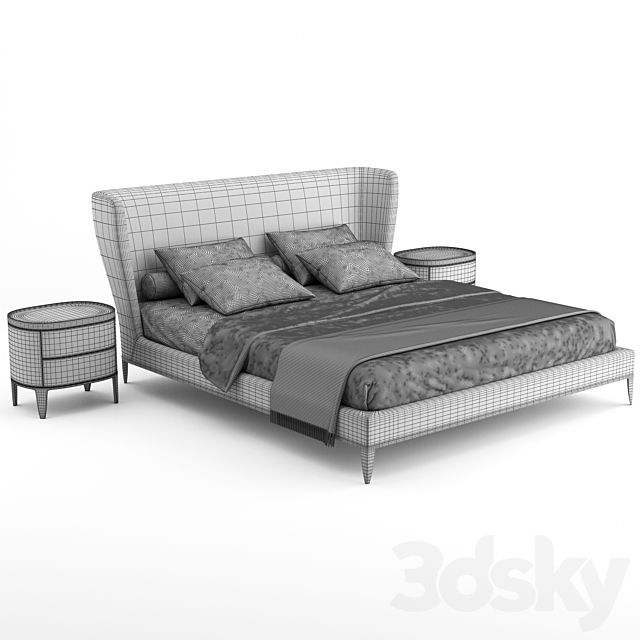 Gentleman Bed By Poliform 3DSMax File - thumbnail 3