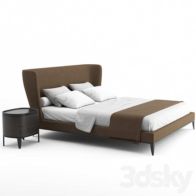 Gentleman Bed By Poliform 3DSMax File - thumbnail 4