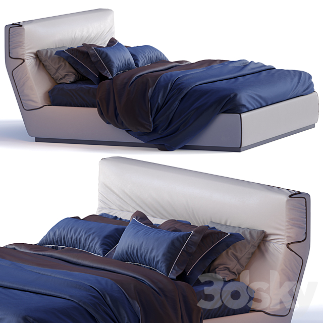 Gentleman flou bed 3DSMax File - thumbnail 1