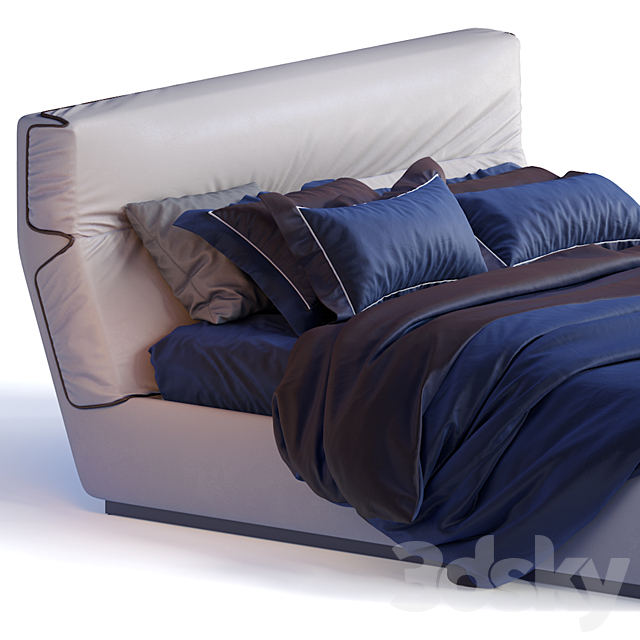 Gentleman flou bed 3DSMax File - thumbnail 2