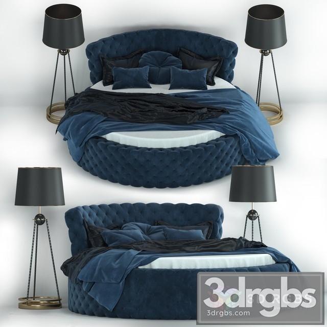 Glamor Round Bed 3dsmax Download - thumbnail 1