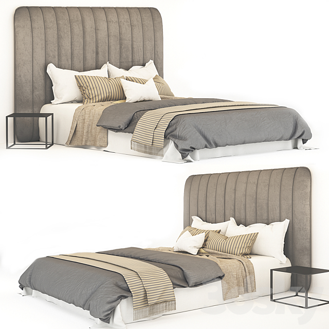 Gray bed 02 3DSMax File - thumbnail 1