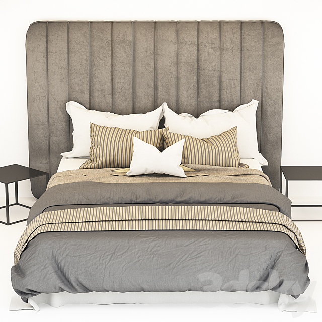 Gray bed 02 3DSMax File - thumbnail 2