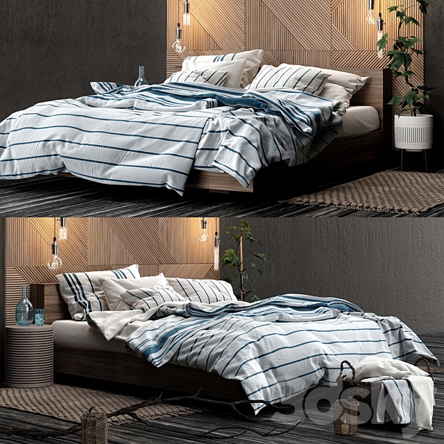 H & M bedroom set 3DSMax File - thumbnail 1