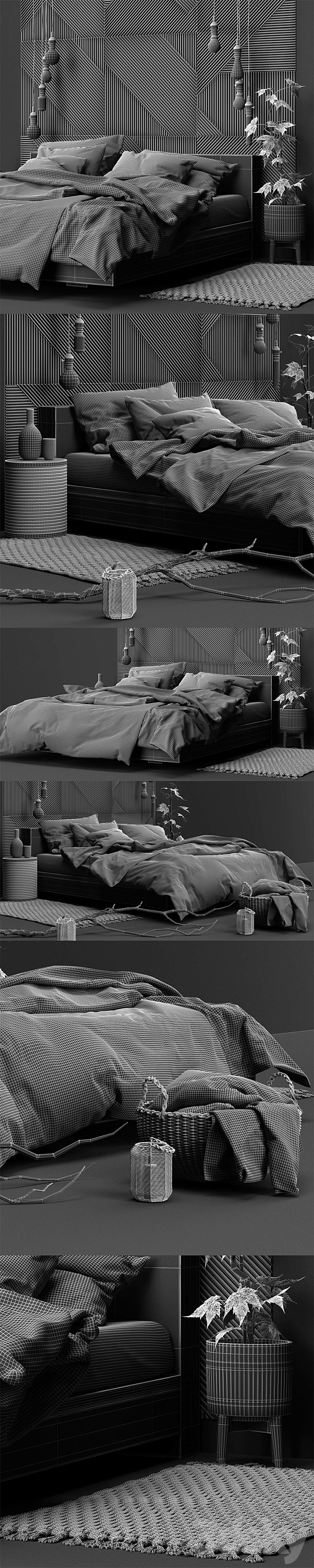 H & M bedroom set 3DSMax File - thumbnail 2