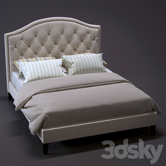 H60F Tufted Bedframe 3DSMax File - thumbnail 1