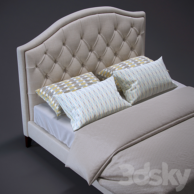 H60F Tufted Bedframe 3DSMax File - thumbnail 2