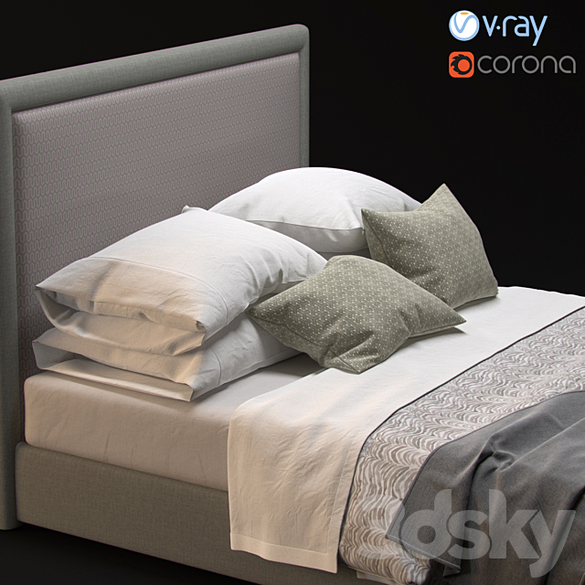 H62F Bedframe 3ds Max - thumbnail 3