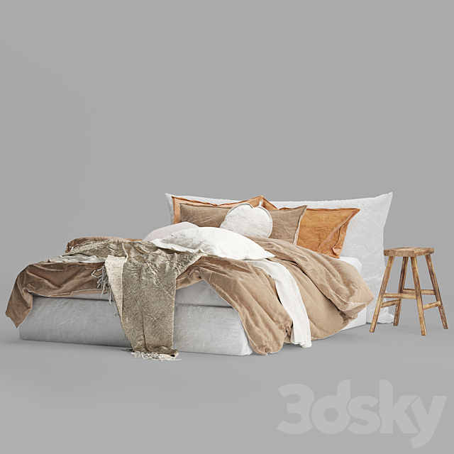 Hale Mercantile Co flax linen bed 2 3DSMax File - thumbnail 2