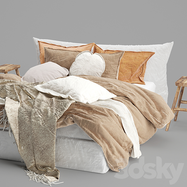 Hale Mercantile Co flax linen bed 2 3DSMax File - thumbnail 6