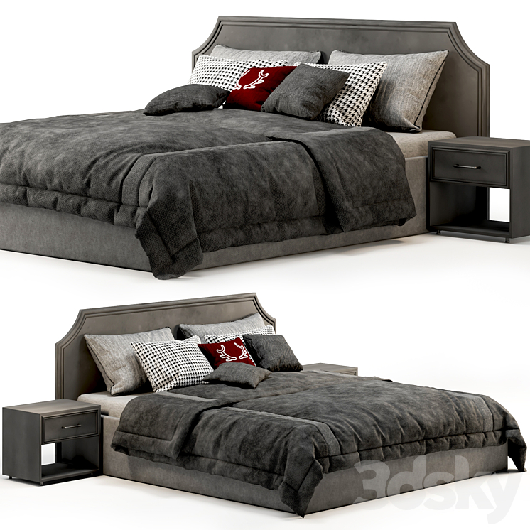 Hamilton bed 3DS Max Model - thumbnail 1