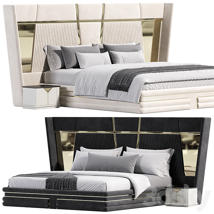 Hermes bed 3DS Max Model - thumbnail 1