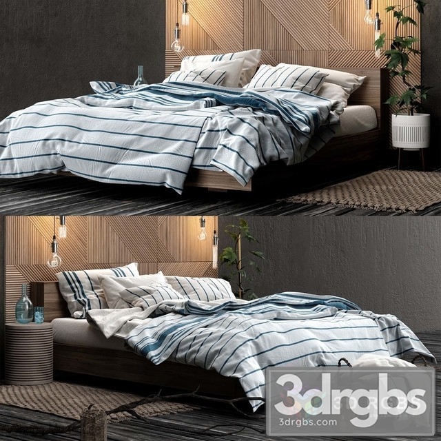 HM Bedroom Set 3dsmax Download - thumbnail 1