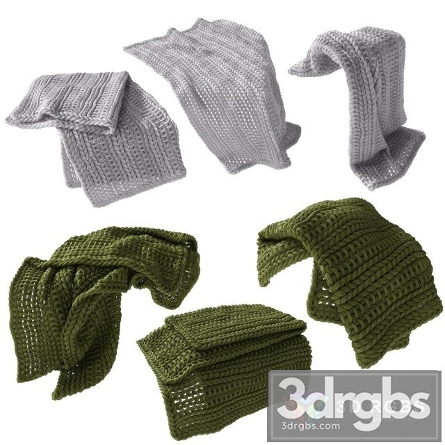 Home Republic Chunky Knit Throw 02 3dsmax Download - thumbnail 1